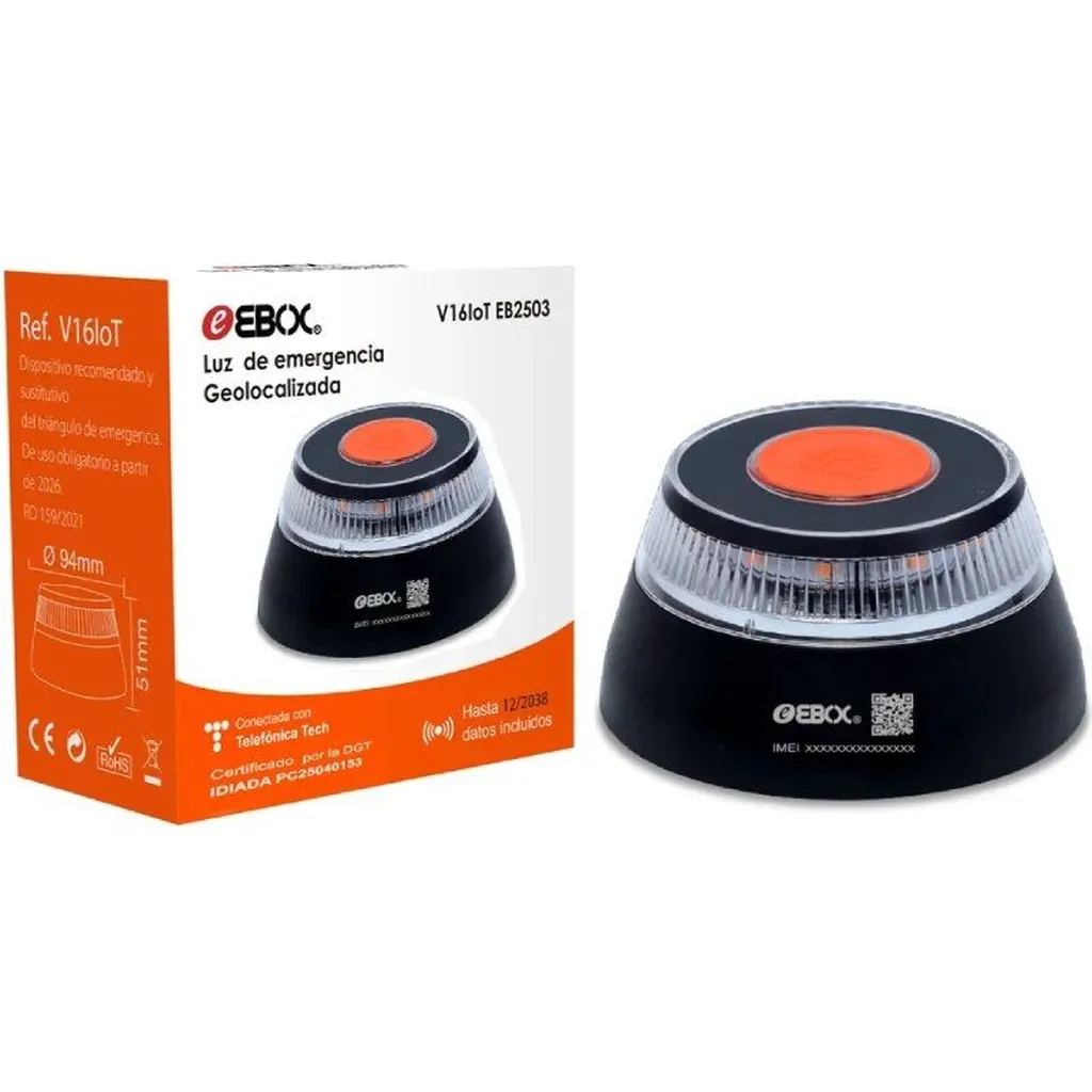 Luz baliza de emergencia para coche Ebox V16 IoT EB2503 Homologada - Imagen 5