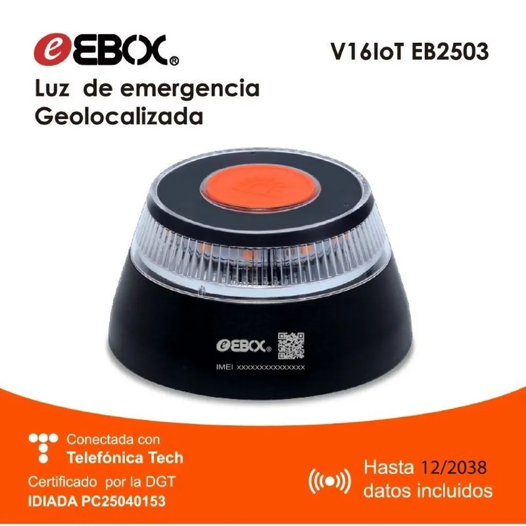 Luz baliza de emergencia para coche Ebox V16 IoT EB2503 Homologada - Imagen 2