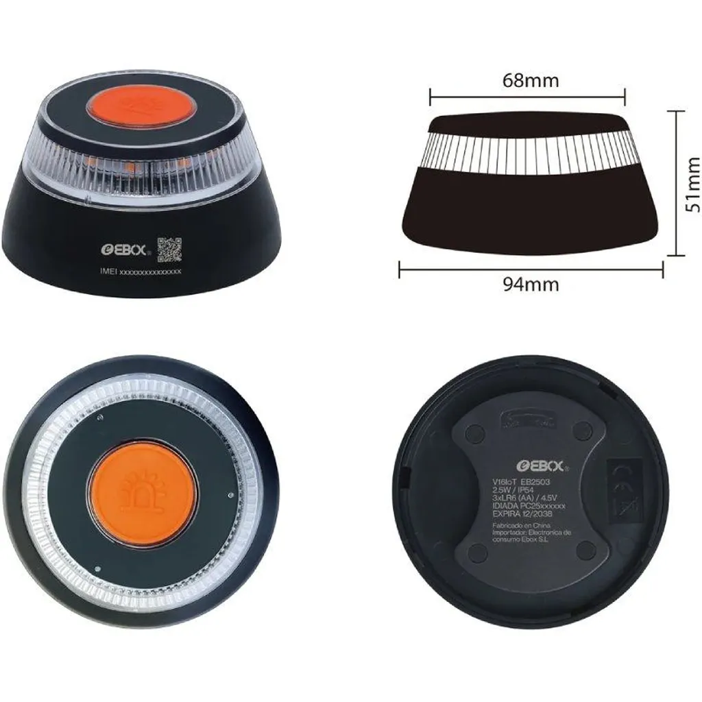 Luz baliza de emergencia para coche Ebox V16 IoT EB2503 Homologada - Imagen 3